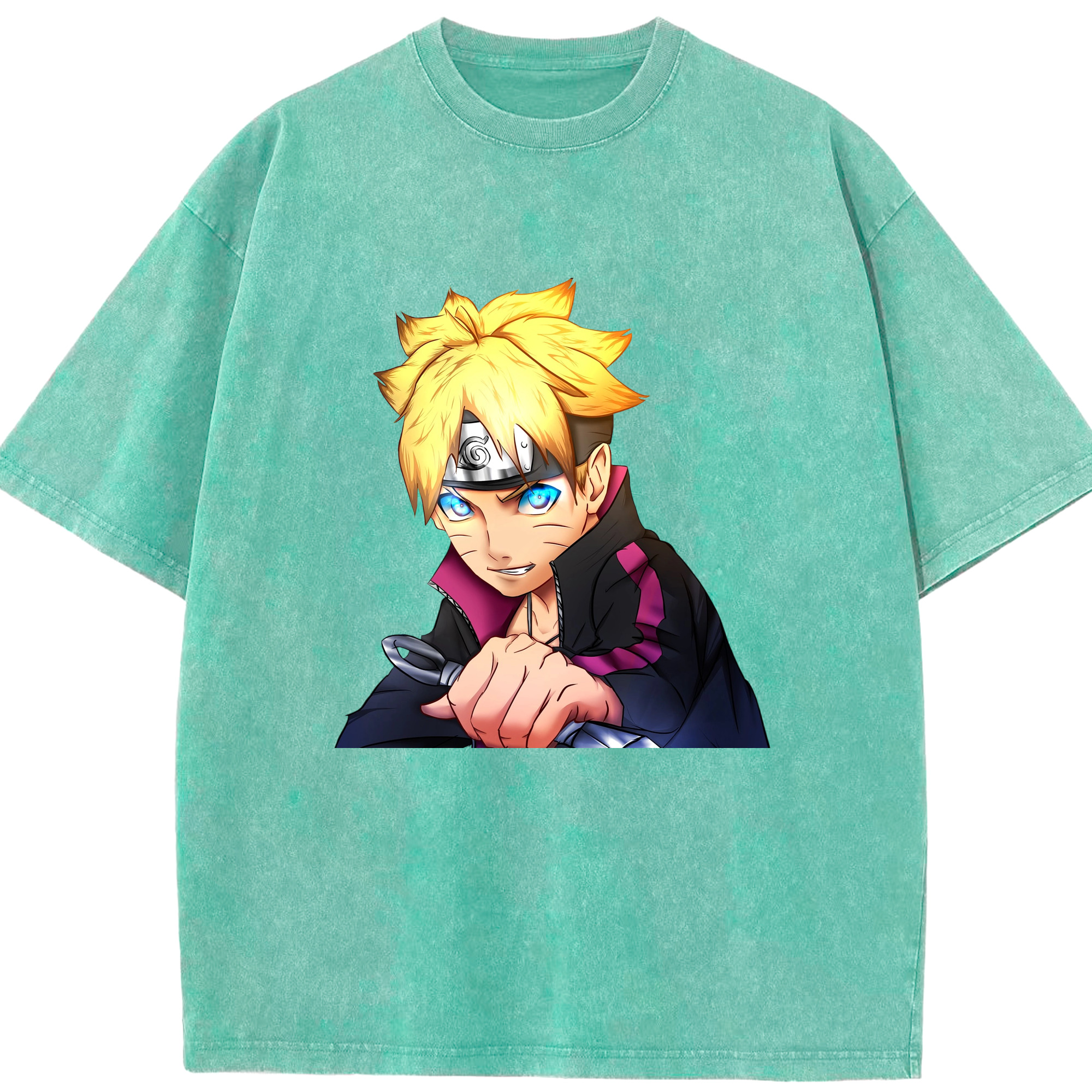 （画像用） NARUTO -ナルト- うずまき ボルト Uzumaki Boruto 綿100% ヴィンテージ風 半袖Tシャツ（フロントプリント）